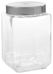 Förvaringsburkar i glas med silvriga lock 6 st 1700 ml
