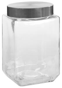 Förvaringsburkar i glas med silvriga lock 6 st 1200 ml