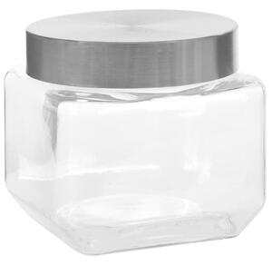 Förvaringsburkar i glas med silvriga lock 6 st 800 ml