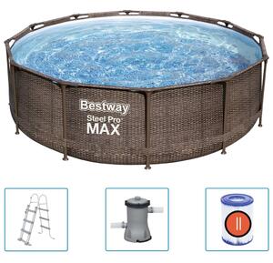 Bestway Pool Steel Pro MAX Deluxe Series med tillbehör rund 366x100 cm