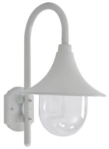 Vägglampa för trädgård E27 42 cm aluminium vit