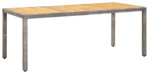 Trädgårdsbord grå 190x90x75 cm konstrotting och akaciaträ