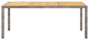 Trädgårdsbord grå 190x90x75 cm konstrotting och akaciaträ