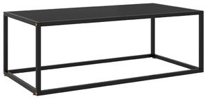Soffbord svart med svart glas 100x50x35 cm