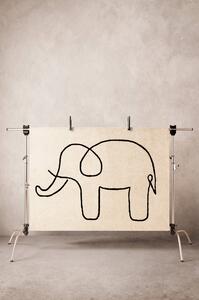 SKETCHY ELEPHANT viskosmatta 190x130 cm