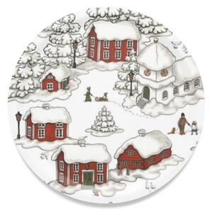 Timmerbyn Rund Bricka 31 cm - Vit
