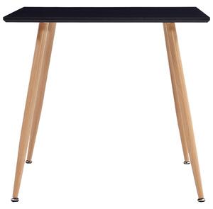 Matbord svart och ek 80,5x80,5x73 cm MDF