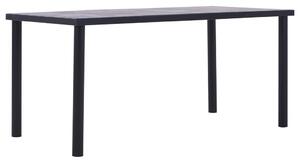 Matbord svart och betonggrå 160x80x75 cm MDF