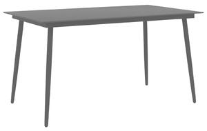 Trädgårdsbord svart 150x90x74 cm stål och glas
