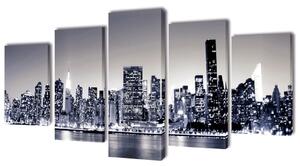 Uppsättning väggbonader på duk: New York Skyline 100 x 50 cm
