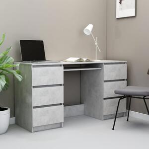 Skrivbord betonggrå 140x50x77 cm spånskiva