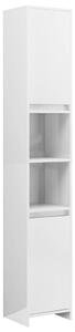Badrumsskåp vit högglans 30x30x183,5 cm spånskiva