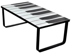 Soffbord med pianotryck glasskiva