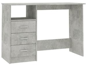 Skrivbord med lådor betonggrå 110x50x76 cm spånskiva