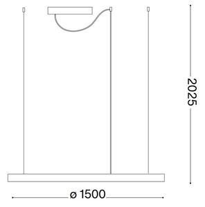 Ideal Lux - LED ljuskrona med textilsladd ORACLE SLIM LED/76W/230V 3000K diameter 150 cm vit