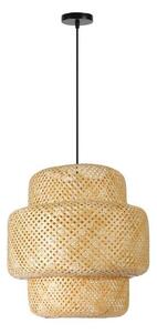 Immax 08268L - Ljuskrona med textilsladd HILO 1xE27/40W/230V diameter 47 cm bambu