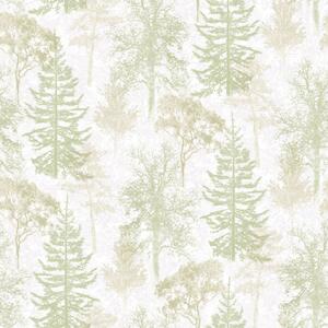 Noordwand Evergreen Tapet Trees vit och grön