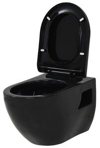 Toalett vägghängd keramisk svart