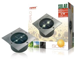 Ranex Soldriven spotlight fyrkantig 0,12 W silver 5000.198