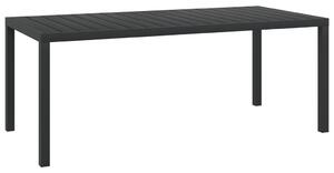 Trädgårdsbord svart 185x90x74 cm aluminium och WPC