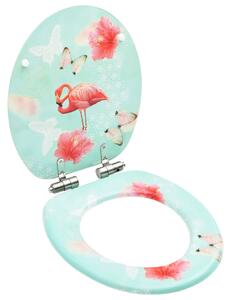 Toalettsits med mjuk stängning MDF flamingo