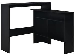 Barbord med 2 bordsskivor svart 130x40x120 cm