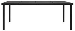 Trädgårdsbord 190x90x74 cm svart stål