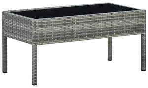 Trädgårdsbord grå 75x40x37 cm konstrotting