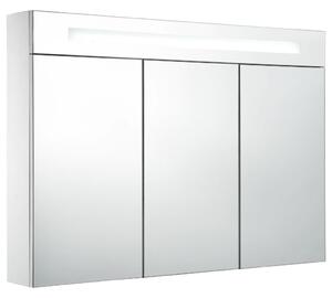 Badrumsskåp med spegel LED 88x13x62 cm