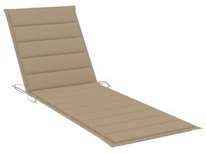 Solsängsdyna beige 200x60x3 cm tyg