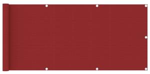Balkongskärm röd 75x400 cm HDPE