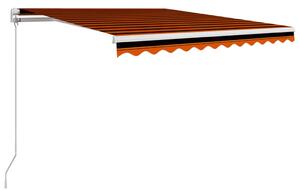 Markis manuellt infällbar 350x250 cm orange och brun