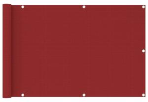 Balkongskärm röd 90x400 cm HDPE