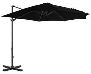Frihängande parasoll med aluminiumstång svart 300 cm