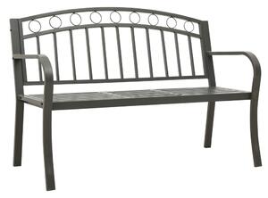 Trädgårdsbänk med bord 125 cm stål grå