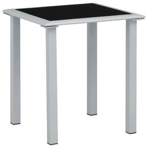 Trädgårdsbord svart och silver 41x41x45 cm stål och glas