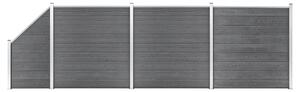 WPC-staketpanel 3 fyrkantig + 1 vinklad 619x186 cm grå