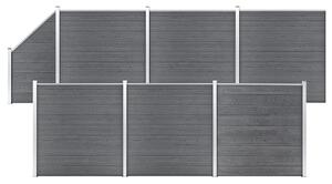 WPC-staketpanel 6 fyrkantig + 1 vinklad 1138x186 cm grå
