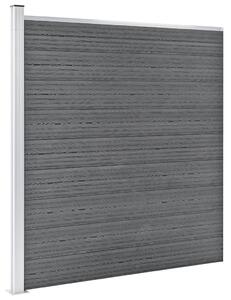 WPC-staketpanel 9 fyrkantig + 1 vinklad 1657x186 cm grå