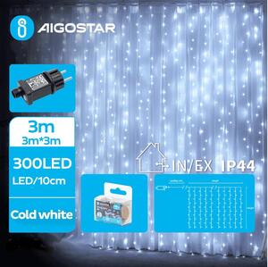 Aigostar - LED julkedja för utomhusbruk 300xLED/8 funktioner 6x3m IP44 kall vit