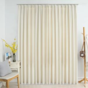 Mörkläggningsgardin med krokar sammet gräddvit 290x245 cm