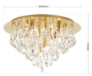 Orion DLU 2516/45-Vägglampa i kristall CELESTE 6xG9/40W/230V diameter 45 cm guld