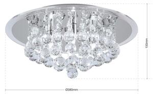 Orion DLU 2378/4/38-Vägglampa i kristall GLORIA 4xG9/40W/230V diameter 38 cm krom