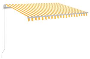 Markis manuellt infällbar med LED 300x250 cm gul och vit