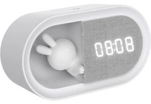 LED Dimbar liten nattlampa med väckarklocka BUNNY LED/1,2W/5V 3000K