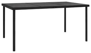 Trädgårdsbord med bordsskiva i glas svart 150x90x74 cm stål