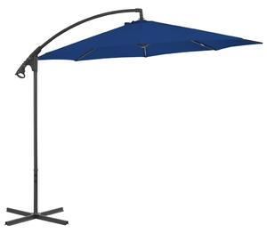 Frihängande parasoll med stålstång 300 cm azurblå
