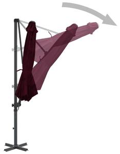 Frihängande parasoll med aluminiumstång röd 300 cm