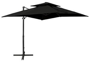 Frihängande parasoll med ventilation 250x250 cm svart