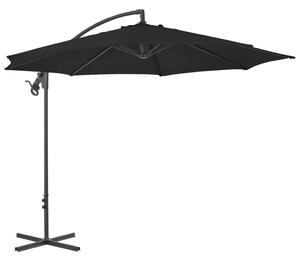 Frihängande parasoll med stålstång 300 cm svart